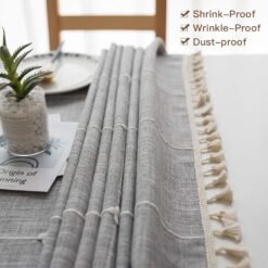 Alternative view of Waterproof & Fade-Resistant Cotton-Linen Tablecloth with Embroidery