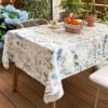 Waterproof Cotton-Linen Decorative Tablecloth with Leaf Print (Rectangular)