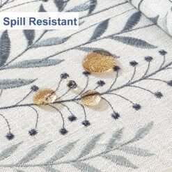 Alternative view of Waterproof & Wrinkle-Resistant Cotton-Linen Tablecloth with Floral Embroidery & Tassels