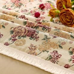 Alternative view of Vintage-Style Tablecloth with Floral Embroidery & Tassels