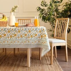 Yellow Jaipur Floral Pure Cotton Tablecloth