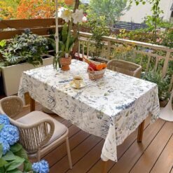Alternative view of Waterproof Cotton-Linen Decorative Tablecloth with Leaf Print (Rectangular)
